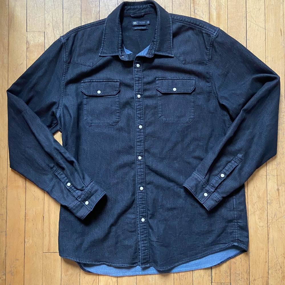 LE 31 Black Modern Fit Shirt